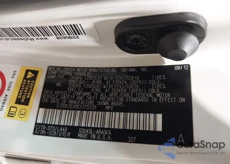 2012 Toyota Highlander Limited V6 from USA, damaged, VIN 5TDDK3EH9CS175229